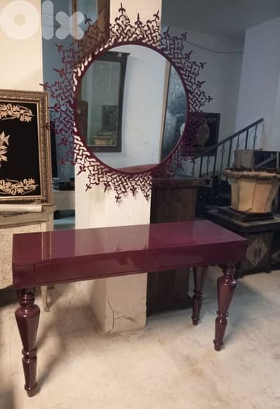 Console and metal mirror