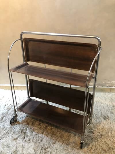 vintage chrome foldable trolley bar, 120$