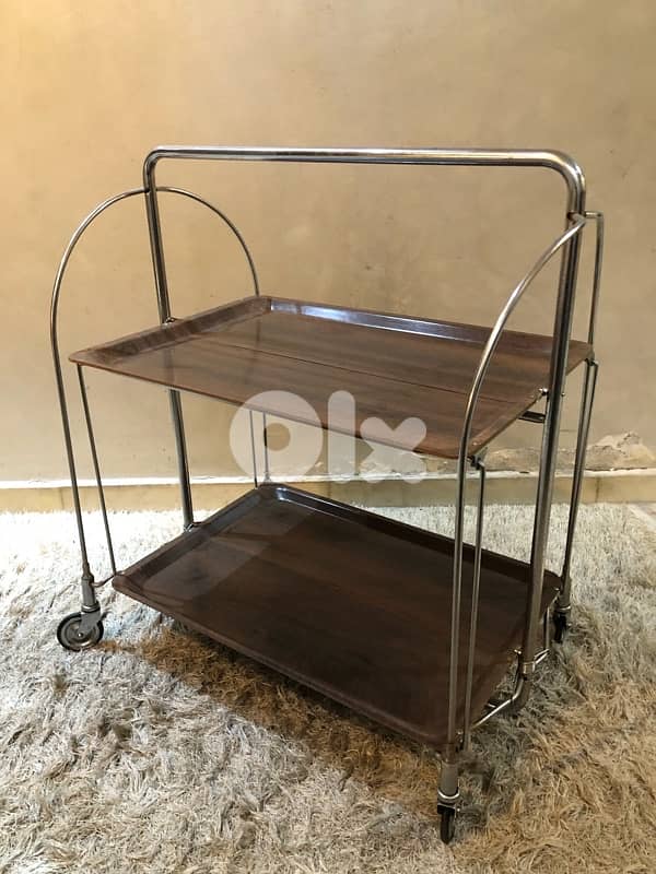 vintage chrome foldable trolley bar, 120$ 1