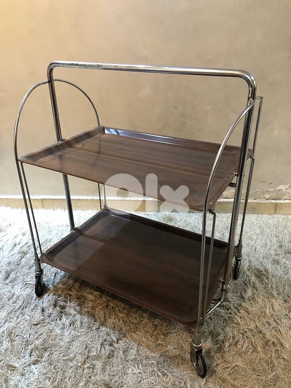 vintage chrome foldable trolley bar, 120$ 2