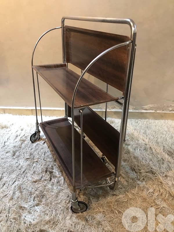vintage chrome foldable trolley bar, 120$ 3