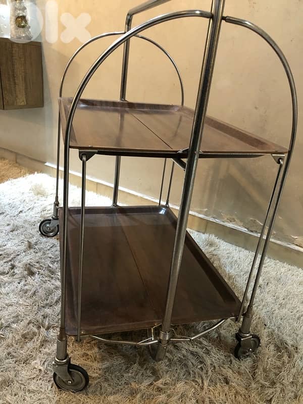 vintage chrome foldable trolley bar, 120$ 4