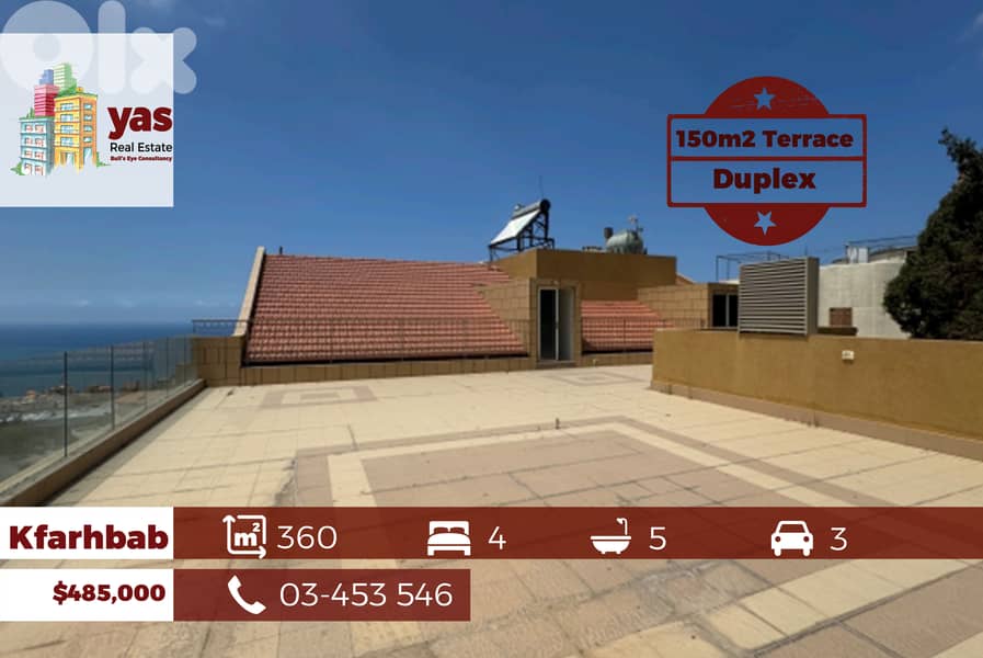 Kfarhbab 360m2 | 150m2 Terrace | Duplex | Astonishing View | JH 0