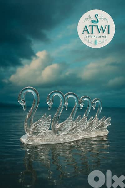 family swans Russian crystal