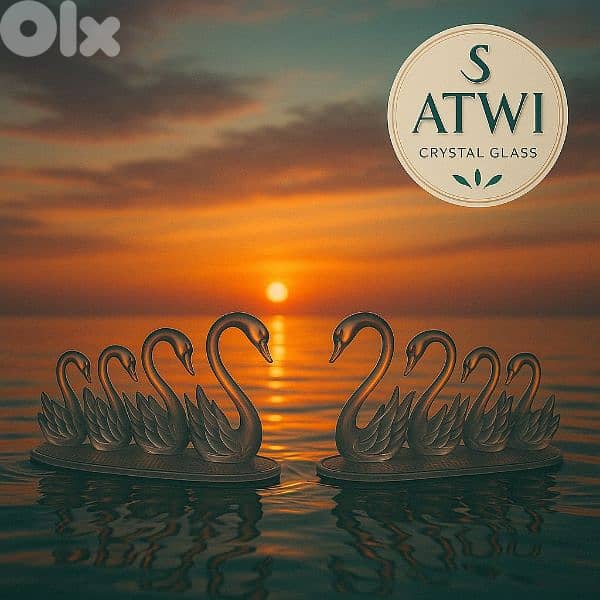 family swans Russian crystal 4