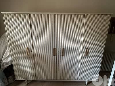 Large Vintage Armoire – Unique Ribbed Design