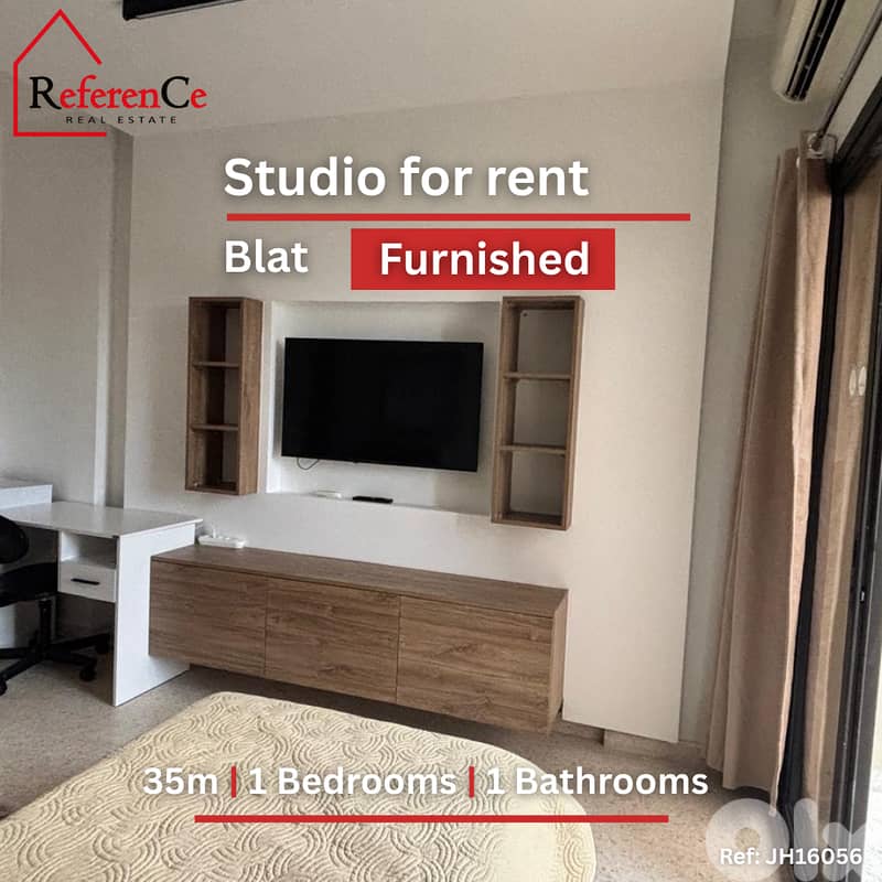 Furnished studio in Blat for rent استوديو مفروش للإيجار في بلات 0