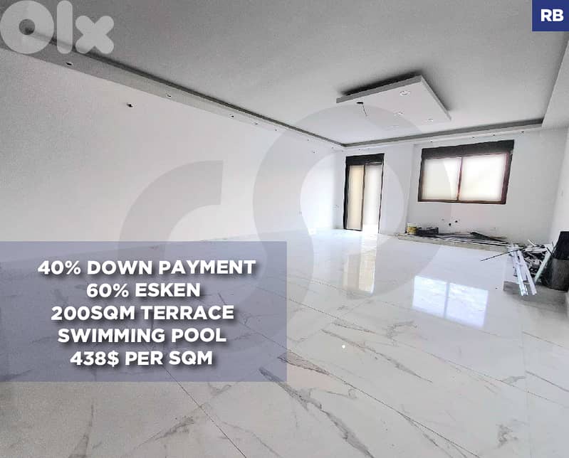 40% Down Payment-60% Esken/Terrace /Pool-  Hosrayel REF#RB130085 0