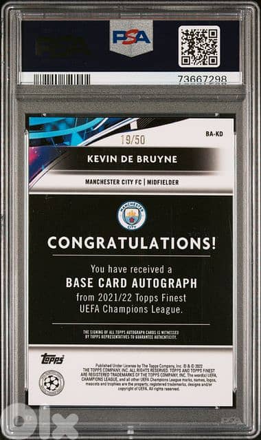 Sports Card 2021-2022 AUTOGRAPHS KEVIN DE BRUYNE 1
