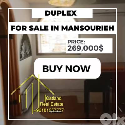 Duplex for sale in Mansourieh 250m2 sea & mountain view price $269K