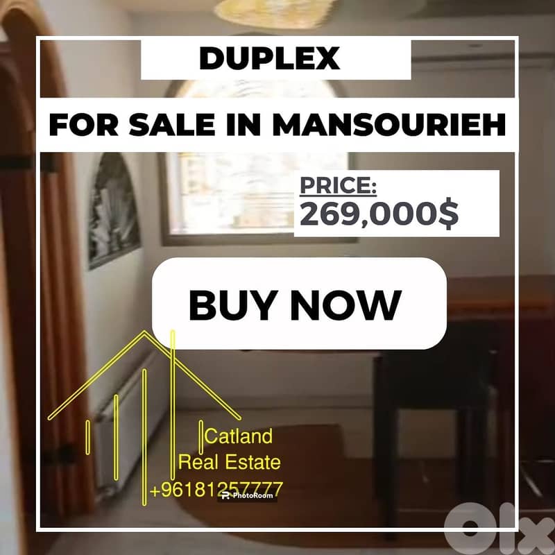 Duplex for sale in Mansourieh 250m2 sea & mountain view price $269K 0