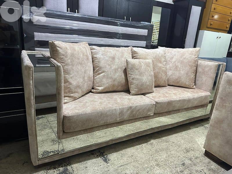 طقم كنبايات شغل توصاية خشب بوندي اسفنج إكسترا قماش نبك تركي كتير مرتب 1