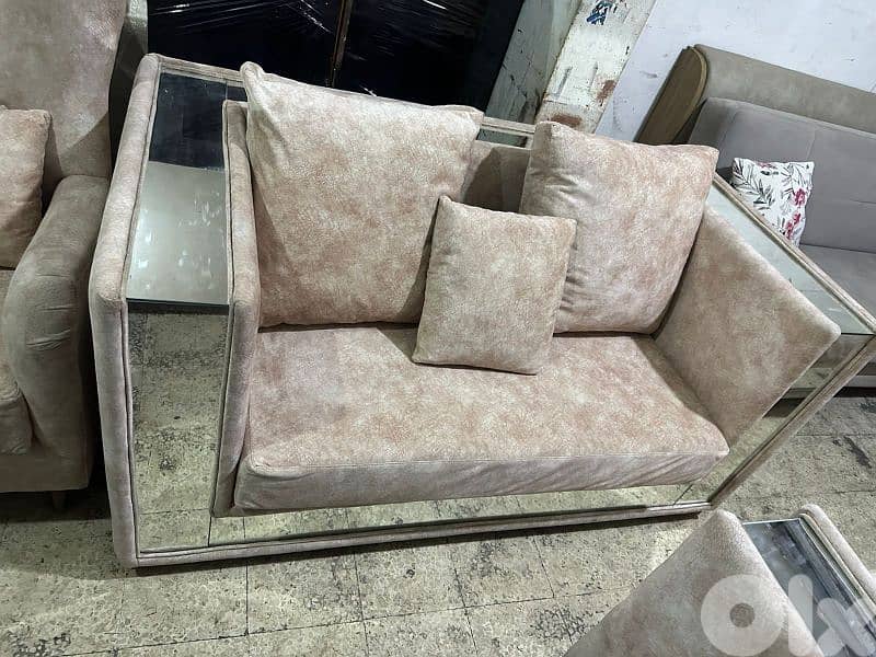 طقم كنبايات شغل توصاية خشب بوندي اسفنج إكسترا قماش نبك تركي كتير مرتب 2