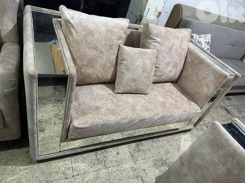 طقم كنبايات شغل توصاية خشب بوندي اسفنج إكسترا قماش نبك تركي كتير مرتب 3