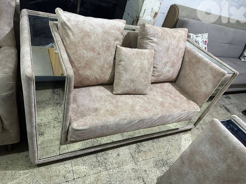 طقم كنبايات شغل توصاية خشب بوندي اسفنج إكسترا قماش نبك تركي كتير مرتب 4