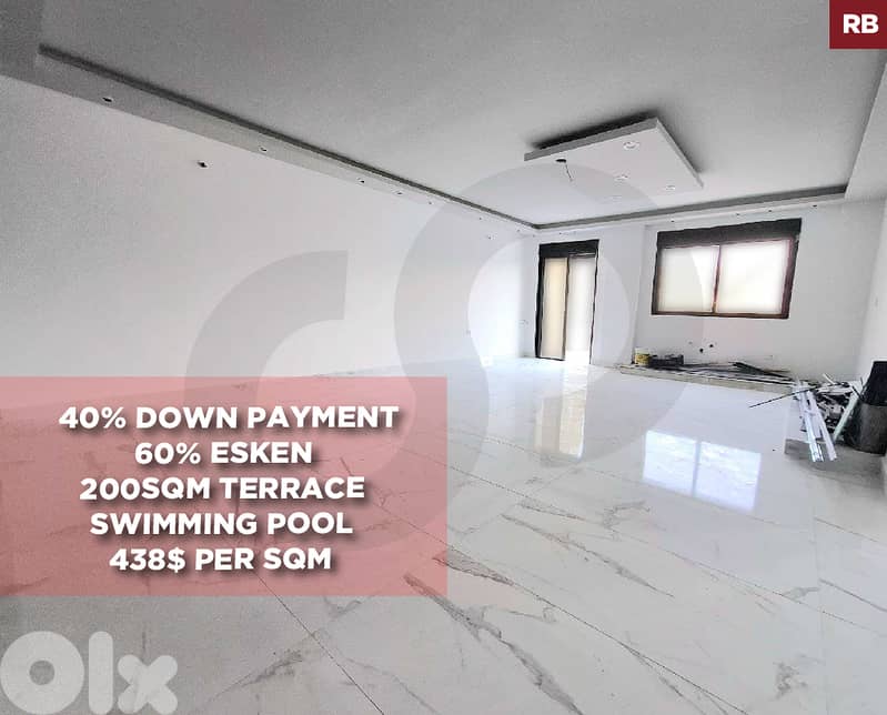 40% Down Payment-60% Esken/Terrace /Pool-  Hosrayel REF#RB130085 0