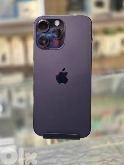 Used 14 pro max 256 gb purple  675$