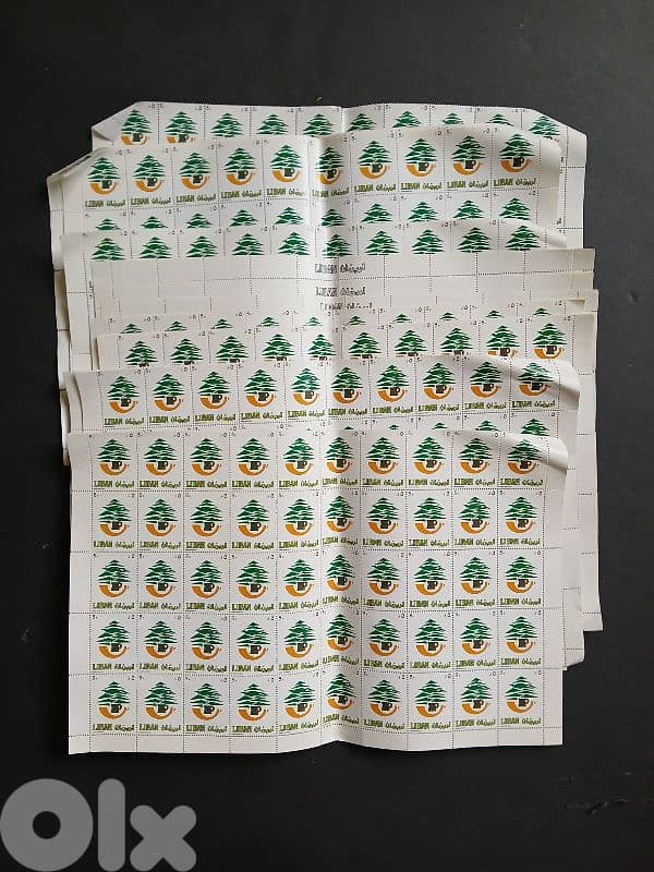 23 full-sheets Lebanon Cedar Tree Scout 5 Piastres (1150 stamps] 1984 0