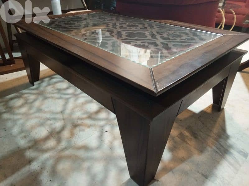 MDF coffee table with glass top 0