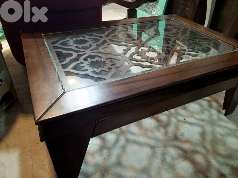 MDF coffee table with glass top 2