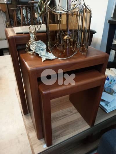 set of 3 orange tables