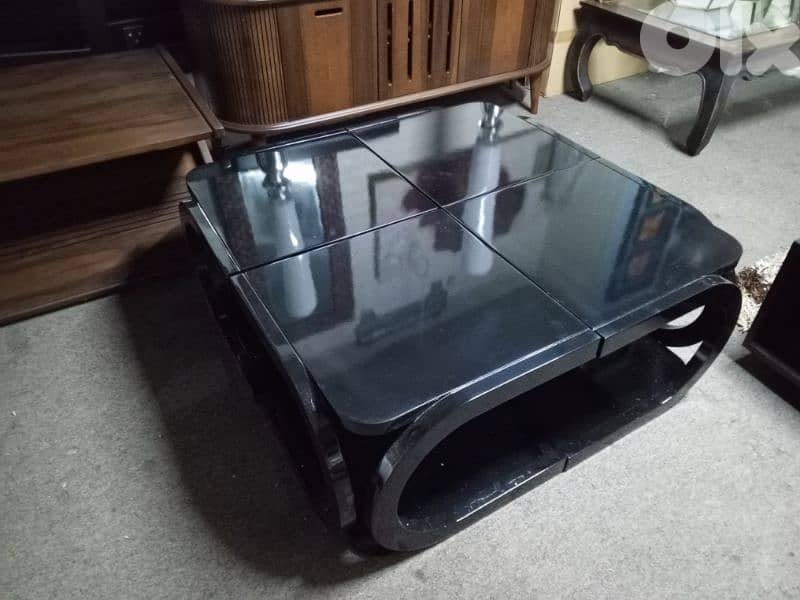 4pcs black coffee table 2