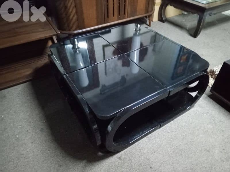 4pcs black coffee table 3