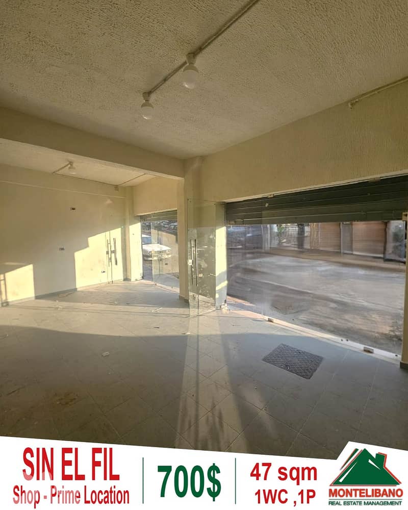 Prime Location 47 sqm Shop For Rent in Sin El Fil (سن الفيل) 0