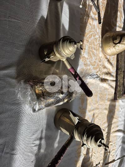 ٣ وابور لحام نحاس قديم بمقبض ملفوف (أنتيكا ديكور)