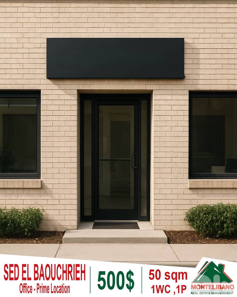 Prime Location 50 sqm Office For Rent in Sed El Baouchrieh 0