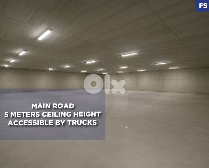 Main road, 5 m ceiling ,Accessible by trucks- Zouk Mosbeh REF#FS130133 0