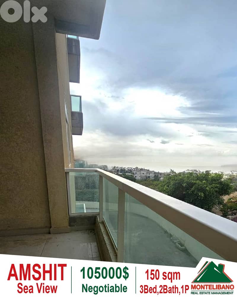 150 sqm Apartment For Sale in Amshit (عمشيت) with Sea View 0