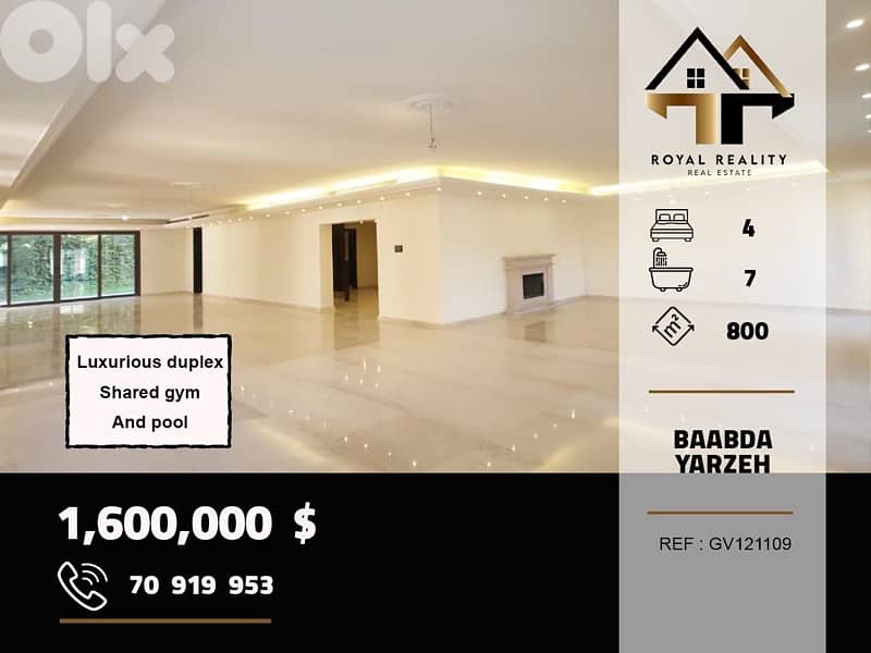 duplex apartments for sale in yarzeh baabda شقق للبيع في اليرزة بعبدا 0