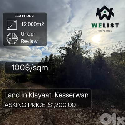 Land for sale in Klayaat, Kesserwan ارض للبيع في منطقة القليعات