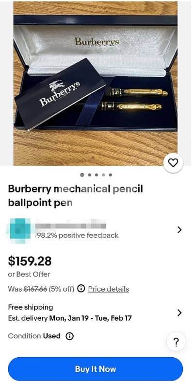 Like new Burberry Ballpoint Pen for SUPER CHEAP ONLY 75$