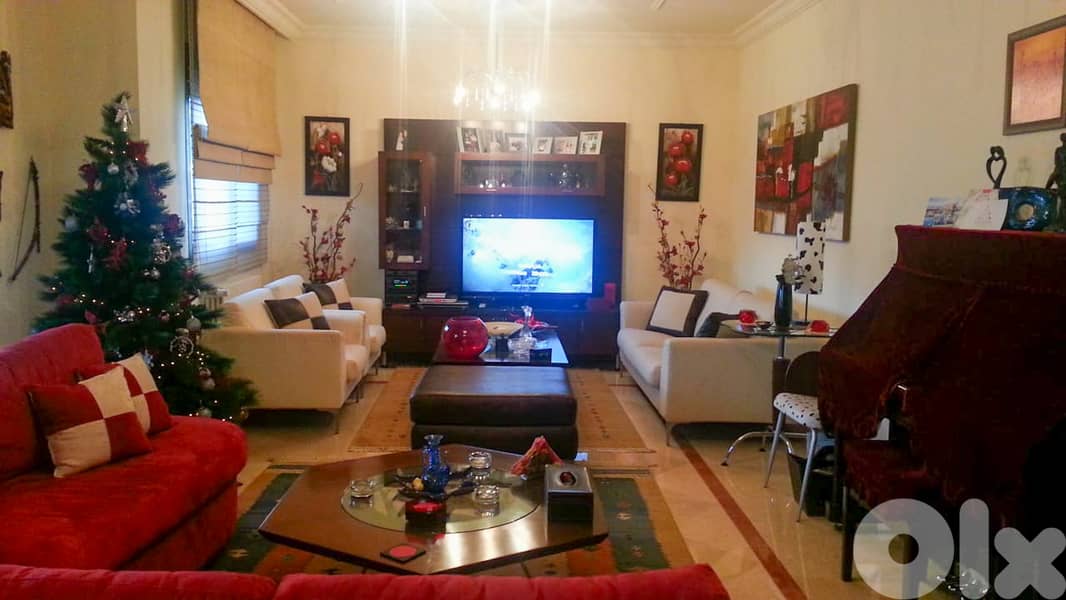200 SQM Furnished Apartment in Qornet El Hamra + Sea & Mountain View 0