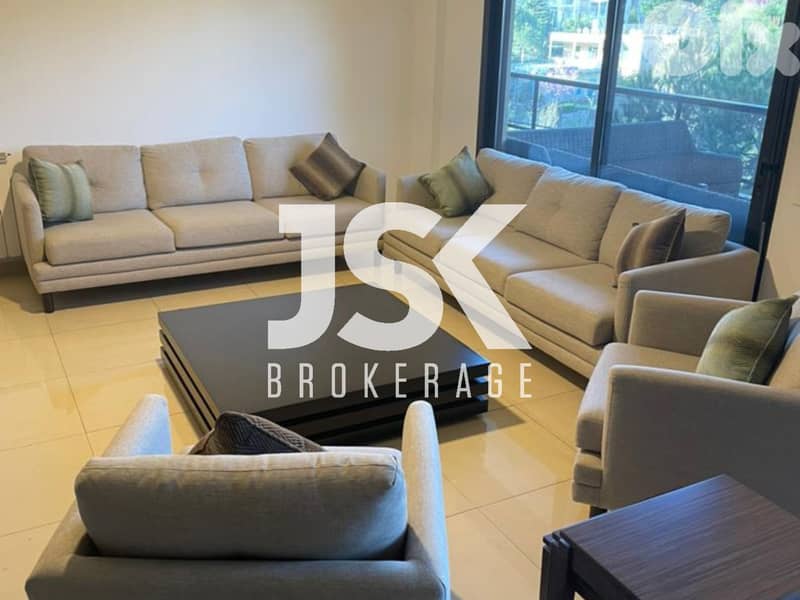 L19909 - Spacious Furnished Apartment With Garden For Rent in Aley 0