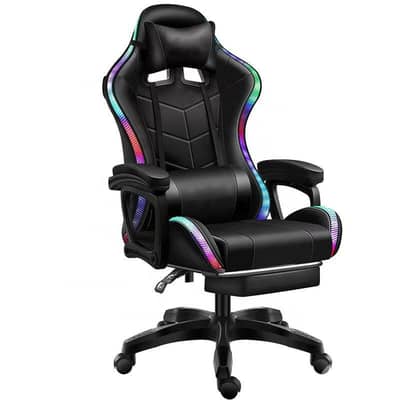 Gaming chair with footrest and Rgb Led lights
