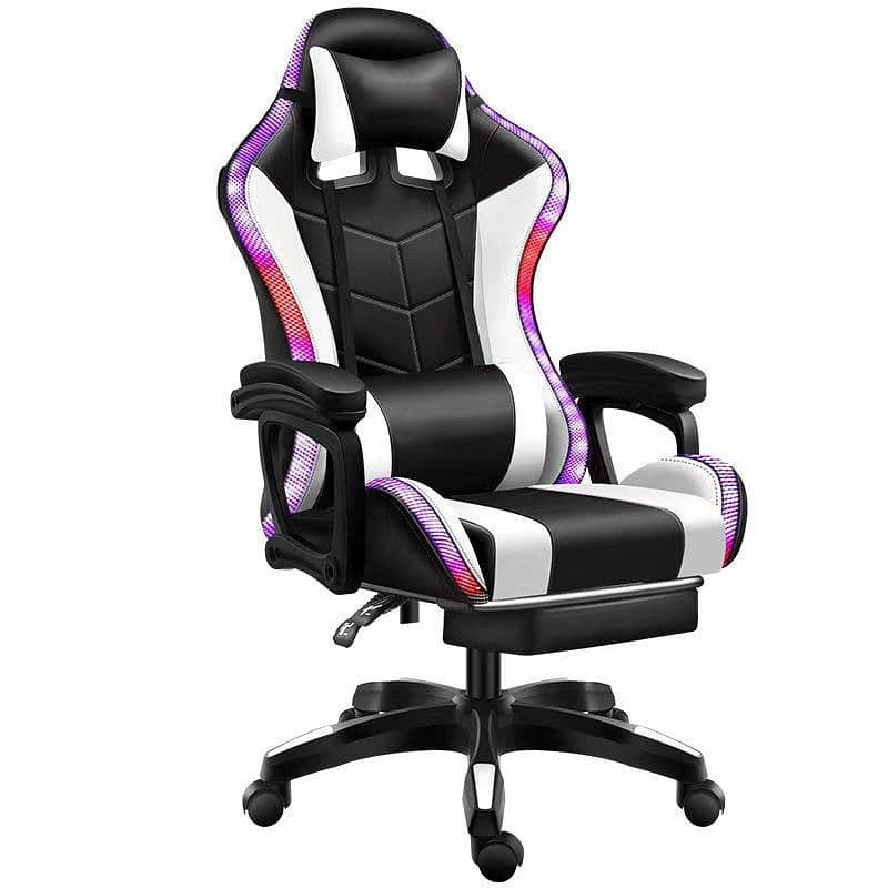 Gaming chair with footrest and Rgb Led lights 1