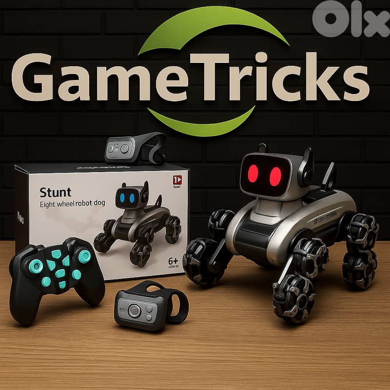 TONICTOYS 8-Wheel RC Stunt Robot Dog with remove control 0