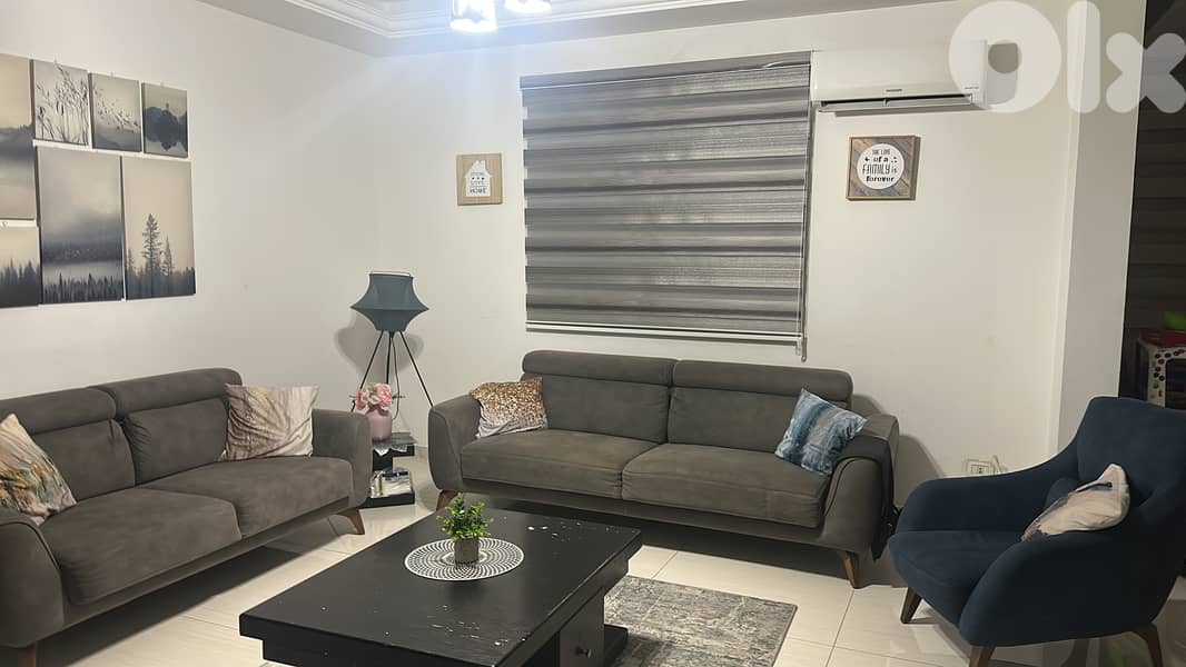 غرفة جلوس مع السجادة 0