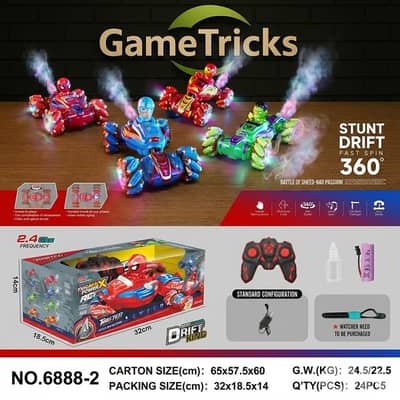 Avengers crazy stunt drift car remote control - many models