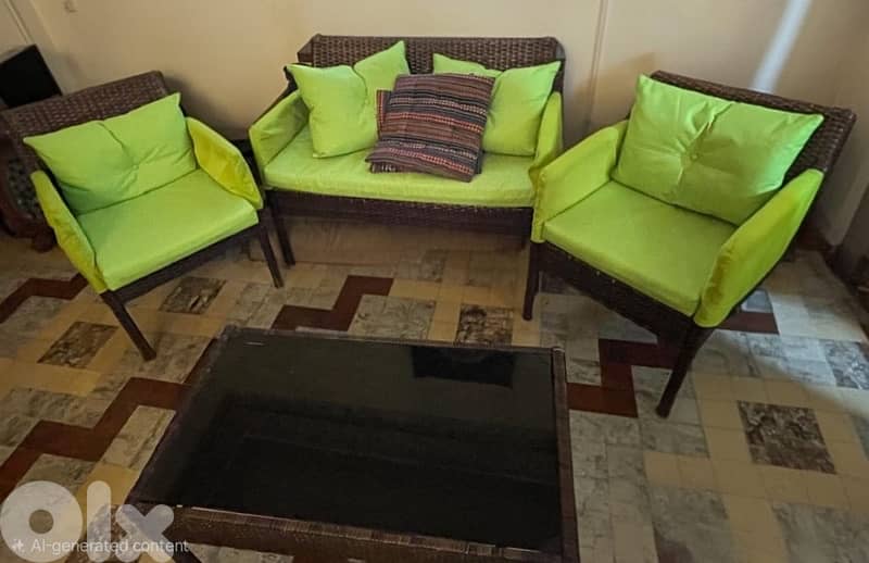 bamboo couch with table 0