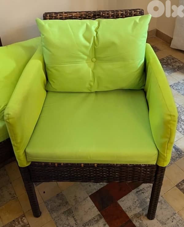 bamboo couch with table 2