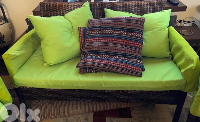 bamboo couch with table 4