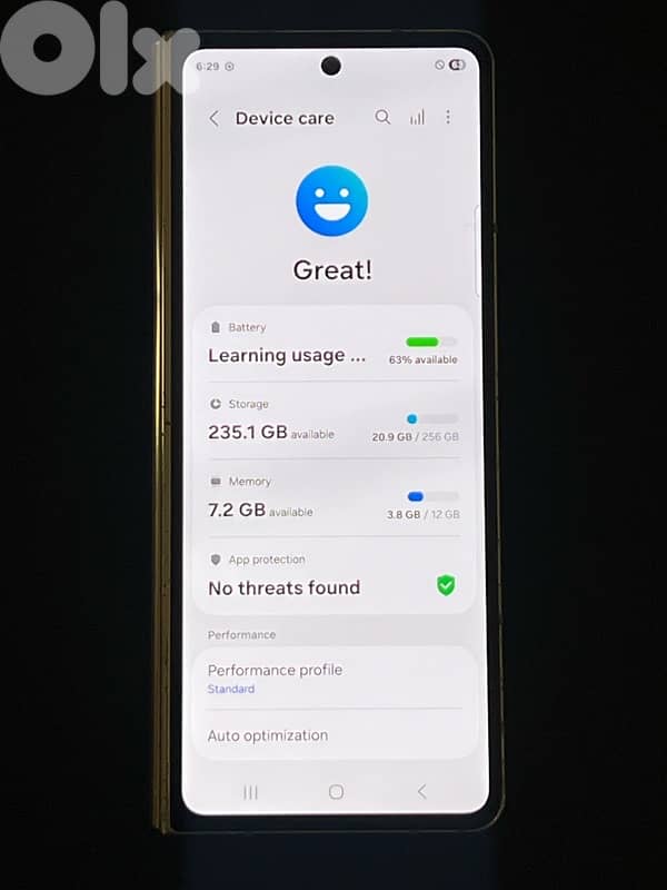 Samsung fold 4 256/12 الشاشة الداخلية مطفية  دون جمرك 4