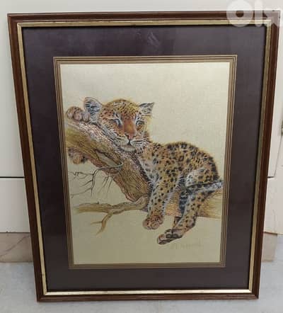 Leopard cub framed