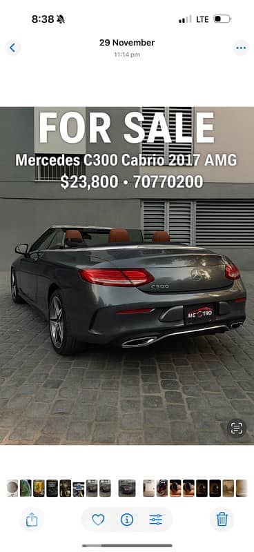 Mercedes-Benz C 300 convertible  2017