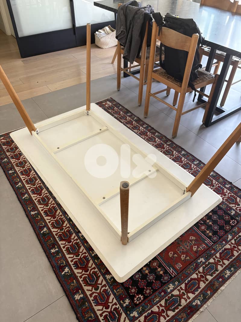 White wooden table with scratches 2