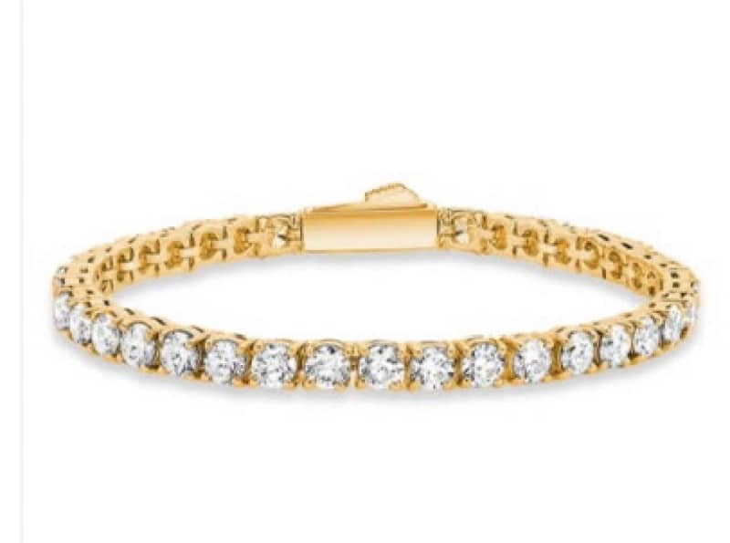 tennis bracelet gold and crystal 1